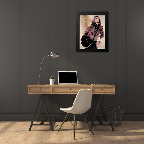 Sooner Or Later Black Modern Wood Framed Art Print by TMBorenstein