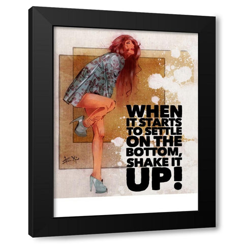 Shake It Up Black Modern Wood Framed Art Print with Double Matting by TMBorenstein