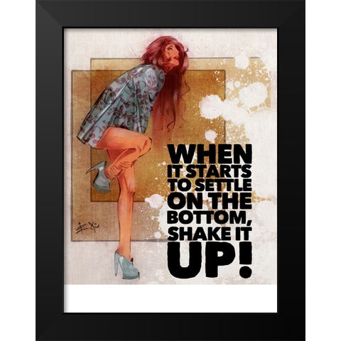 Shake It Up Black Modern Wood Framed Art Print by TMBorenstein