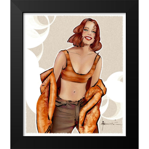 Cinnamon Girl Black Modern Wood Framed Art Print by TMBorenstein