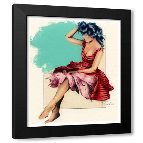 Ill Just Sit Here Black Modern Wood Framed Art Print with Double Matting by TMBorenstein