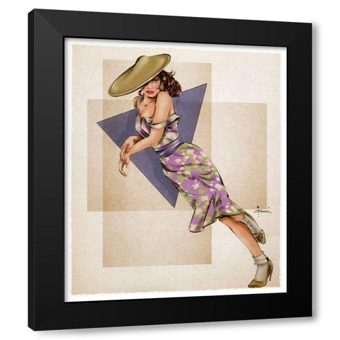Off Balance Black Modern Wood Framed Art Print with Double Matting by TMBorenstein