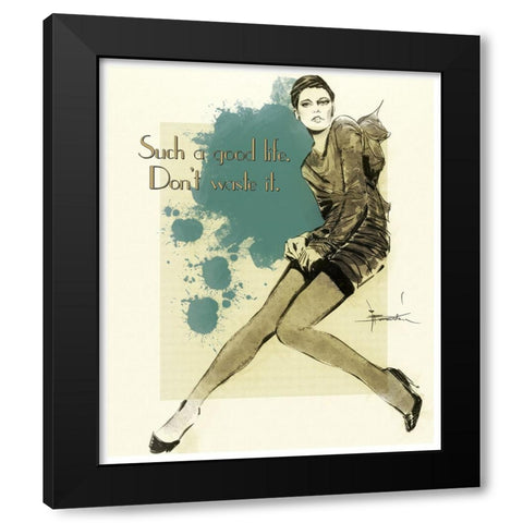 A Good Life Black Modern Wood Framed Art Print with Double Matting by TMBorenstein