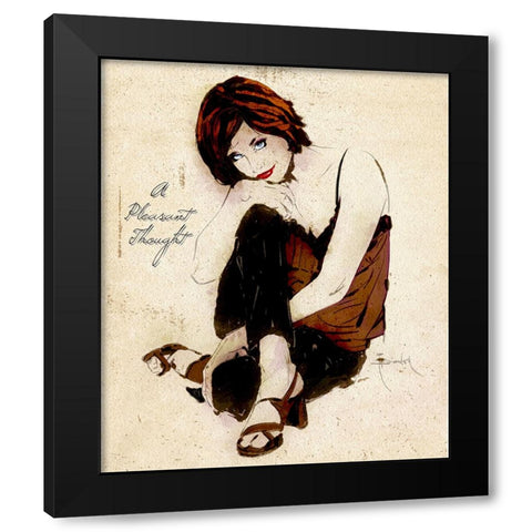 A Pleasant Thought Black Modern Wood Framed Art Print by TMBorenstein