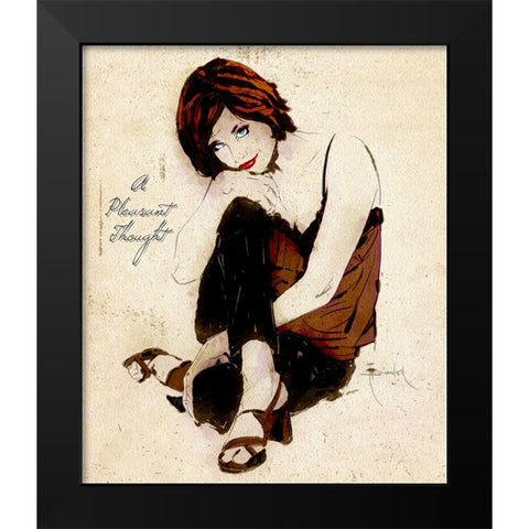 A Pleasant Thought Black Modern Wood Framed Art Print by TMBorenstein