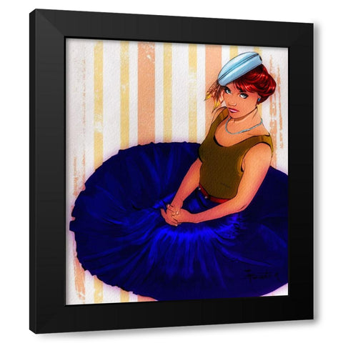 Cobalt Black Modern Wood Framed Art Print by TMBorenstein