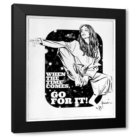 Go For It Black Modern Wood Framed Art Print with Double Matting by TMBorenstein