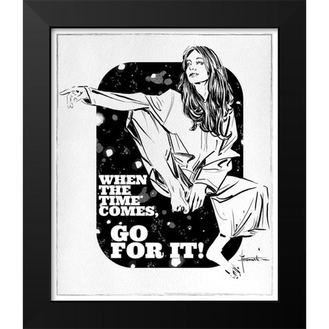 Go For It Black Modern Wood Framed Art Print by TMBorenstein
