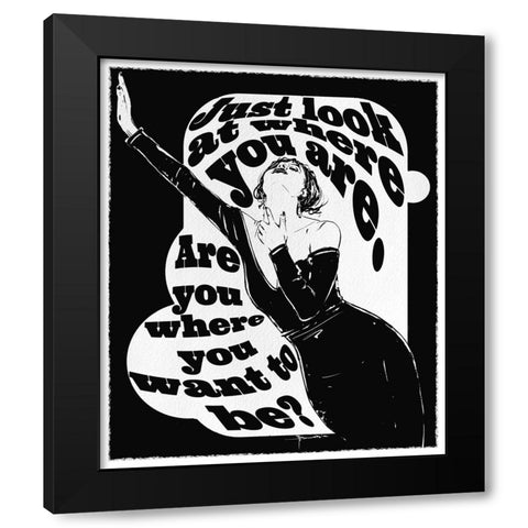 Just Look Black Modern Wood Framed Art Print with Double Matting by TMBorenstein