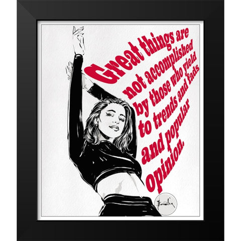 Great Things Black Modern Wood Framed Art Print by TMBorenstein