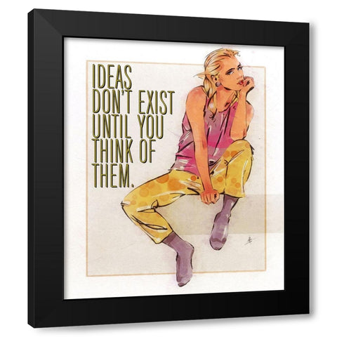 Ideas Black Modern Wood Framed Art Print with Double Matting by TMBorenstein