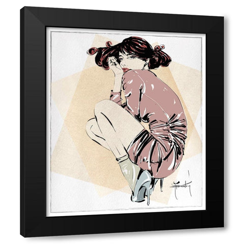 In A Pose Black Modern Wood Framed Art Print by TMBorenstein