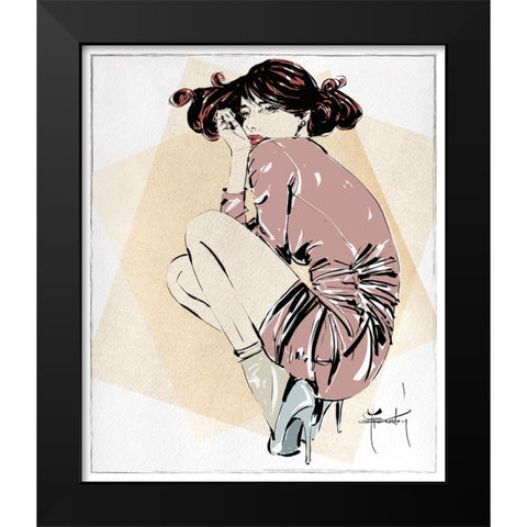 In A Pose Black Modern Wood Framed Art Print by TMBorenstein