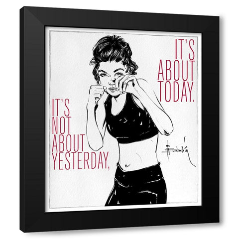 Its About Today Black Modern Wood Framed Art Print with Double Matting by TMBorenstein