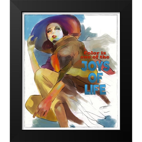 Joys Of Life Black Modern Wood Framed Art Print by TMBorenstein