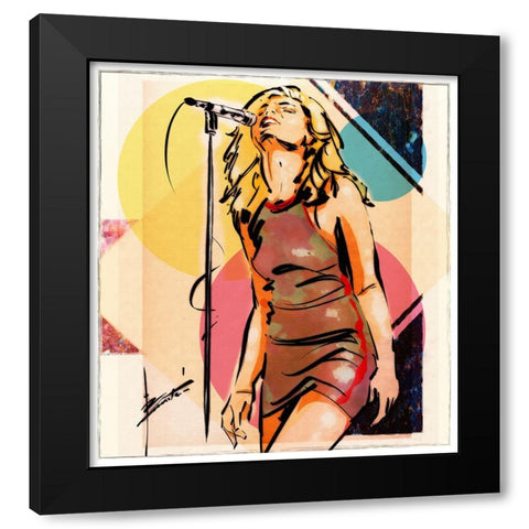 42 Rocker Girl Black Modern Wood Framed Art Print with Double Matting by TMBorenstein