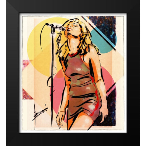 42 Rocker Girl Black Modern Wood Framed Art Print by TMBorenstein