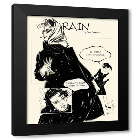 45 Rain Black Modern Wood Framed Art Print with Double Matting by TMBorenstein