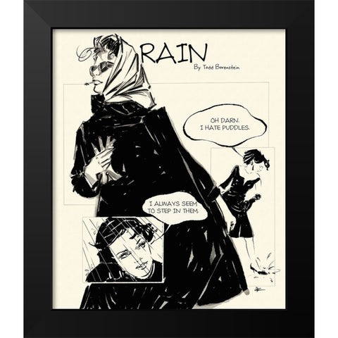 45 Rain Black Modern Wood Framed Art Print by TMBorenstein