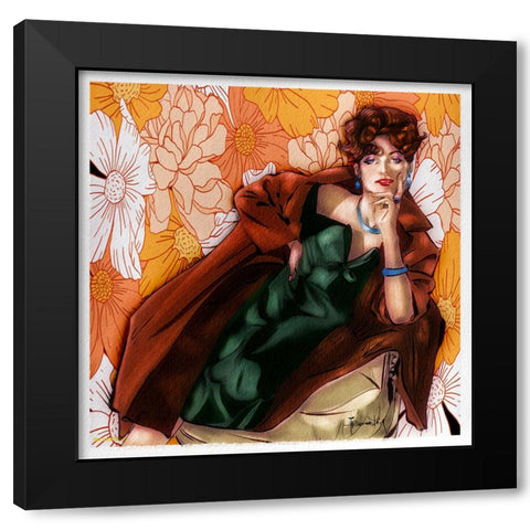 51 The Coat Black Modern Wood Framed Art Print by TMBorenstein