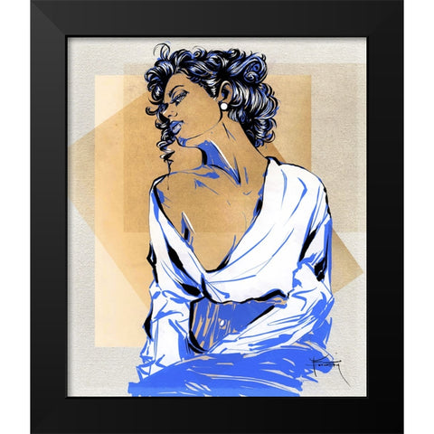 Look My Way Black Modern Wood Framed Art Print by TMBorenstein