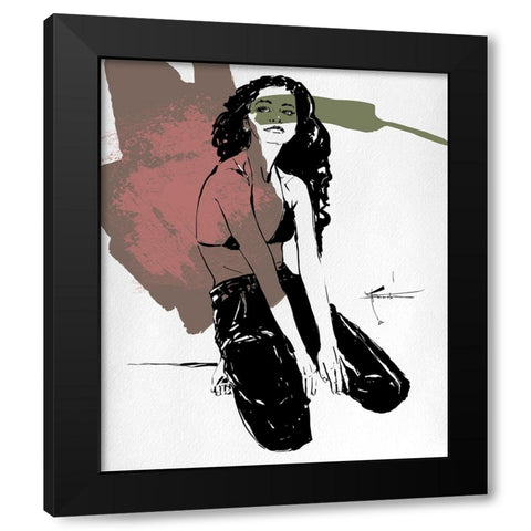 Mind Game Black Modern Wood Framed Art Print with Double Matting by TMBorenstein