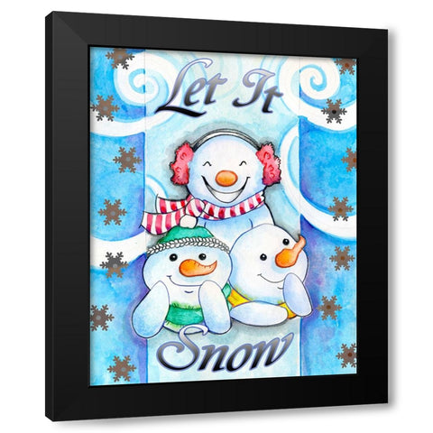Let It Snow Black Modern Wood Framed Art Print with Double Matting by Wade, Valarie