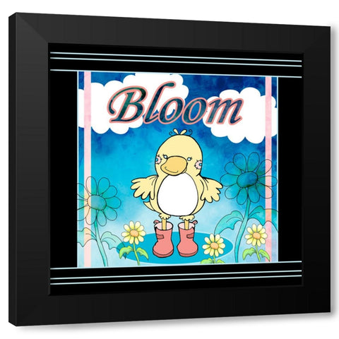 Bloom Black Modern Wood Framed Art Print by Wade, Valarie