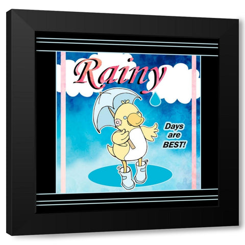 Rainy Days Black Modern Wood Framed Art Print by Wade, Valarie