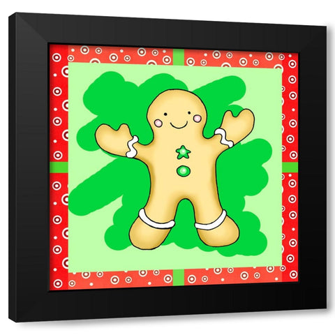 Gingerbread Cookie Black Modern Wood Framed Art Print by Wade, Valarie