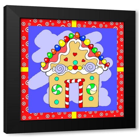 Gingerbread House Black Modern Wood Framed Art Print with Double Matting by Wade, Valarie