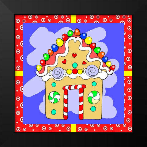 Gingerbread House Black Modern Wood Framed Art Print by Wade, Valarie