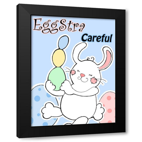Eggstra Careful Black Modern Wood Framed Art Print with Double Matting by Wade, Valarie
