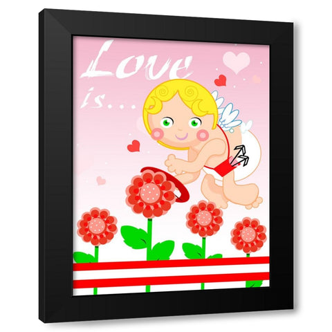 Love Is Black Modern Wood Framed Art Print by Wade, Valarie
