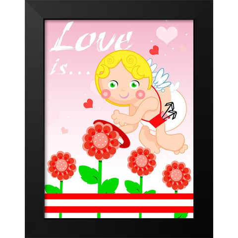 Love Is Black Modern Wood Framed Art Print by Wade, Valarie