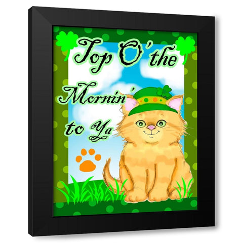Top o The Mornin Black Modern Wood Framed Art Print by Wade, Valarie