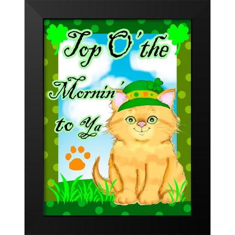Top o The Mornin Black Modern Wood Framed Art Print by Wade, Valarie