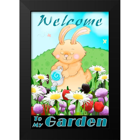 Watering Can Black Modern Wood Framed Art Print by Wade, Valarie