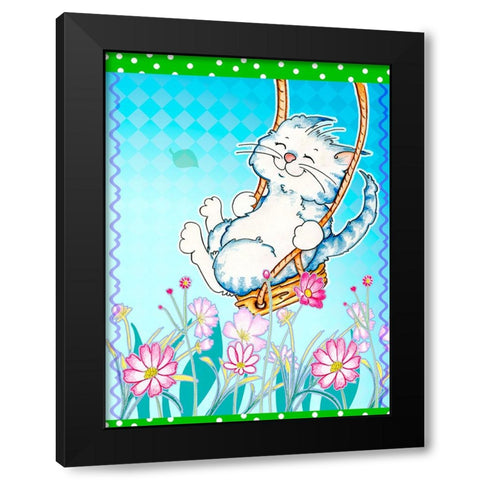 Spring Swing Black Modern Wood Framed Art Print with Double Matting by Wade, Valarie