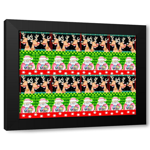 Christmas Pattern 1 Black Modern Wood Framed Art Print by Wade, Valarie