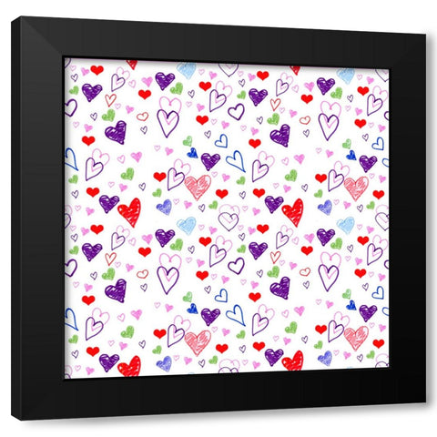 Hearts 1 Black Modern Wood Framed Art Print with Double Matting by Wade, Valarie