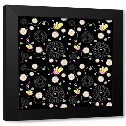 Hearts 3 Black Modern Wood Framed Art Print with Double Matting by Wade, Valarie