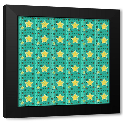 Stars 1 Black Modern Wood Framed Art Print with Double Matting by Wade, Valarie