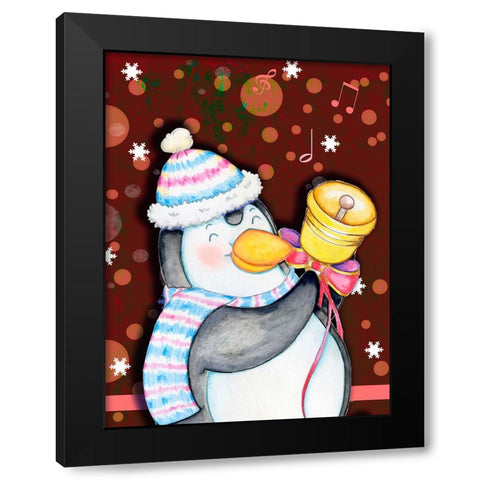 Penguin Bell Black Modern Wood Framed Art Print by Wade, Valarie