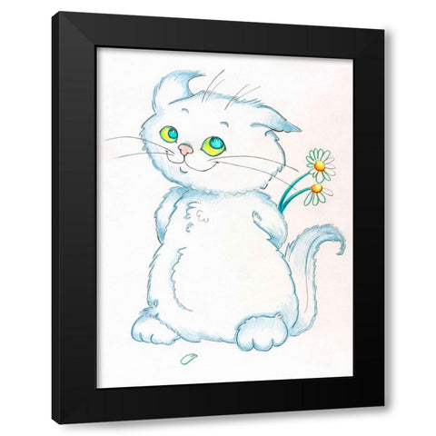 Shy Guy Black Modern Wood Framed Art Print with Double Matting by Wade, Valarie
