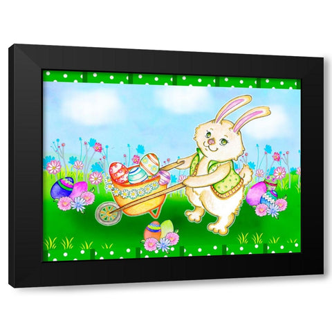 Wheelbarrow Black Modern Wood Framed Art Print with Double Matting by Wade, Valarie