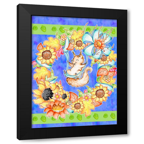 Swing Into Fall Black Modern Wood Framed Art Print with Double Matting by Wade, Valarie