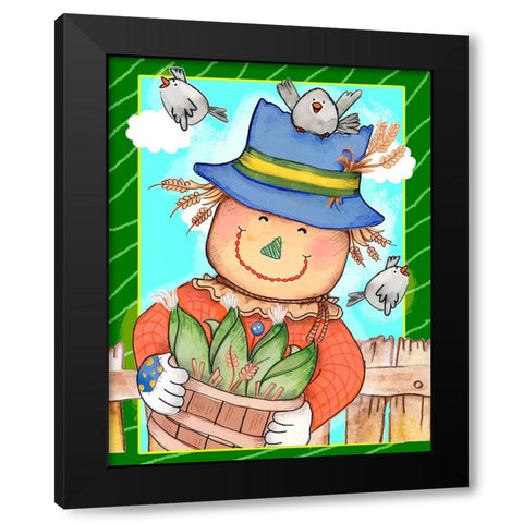 The Happy Harvest Black Modern Wood Framed Art Print by Wade, Valarie