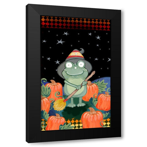 In The Pumpkin Patch Black Modern Wood Framed Art Print with Double Matting by Wade, Valarie