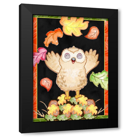 Leaf Pile Black Modern Wood Framed Art Print by Wade, Valarie